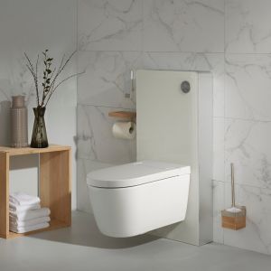 Pack WC Bati support mural avec cuvette lavante - Façade blanche -Wc japonais - Tesa