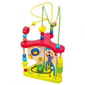 Bino Mertens 84202 Grand nœud de motricité pour enfants à partir de 1,5 ans et plus (jouet de motricité pour favoriser la coordination œil-main, perception et motricité fine), multicolore