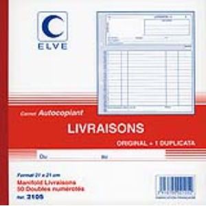 Elve Bon de livraison autocopiant 50 dupli (210 x 210 mm)