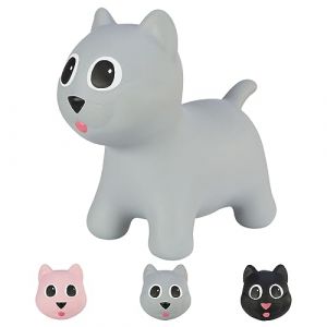 Hoppimals Tootiny Animal Gonflable à Sauter Chat, Animal à Sauter, Jouet Gonflable à Sauter - Stimule la motricité - A partir de 12 Mois - avec Pompe à air Incluse