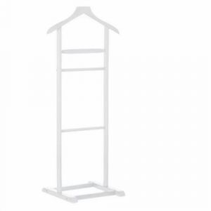 Valet de nuit en bois coloris blanc - Longueur 48 x Profondeur 36 x Hauteur 107 cm