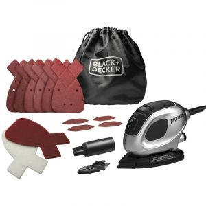 Black & Decker Ponceuse de détail 55W + 15 accessoires BEW230SBC-QS
