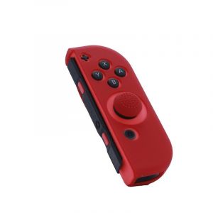 FR-TEC Silicone Skin for Joy Con Controller - Right - Red + Grips - suitable for Nintendo (OLED) Switch