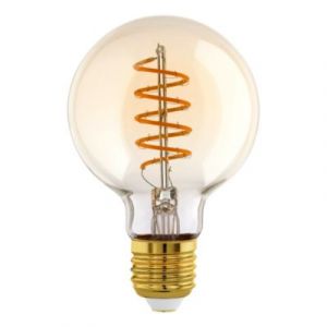 Eglo Lampe LED E27 &agrave; intensit&eacute; variable, ampoule globe vintage spirale, &eacute;clairage r&eacute;tro, 8 watts (&eacute;quivalent &agrave; 60 watts), 806 lumens, blanc chaud, 2700 K, Edison G80, &Oslash; 8 cm