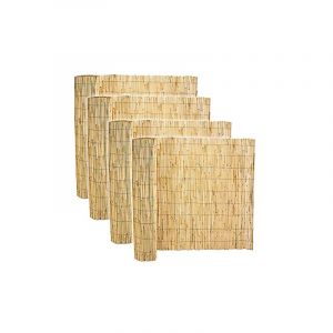 Visiodirect Lot de 4 canisse en bambou, clôture de jardin, couverture de protection contre le vent et le soleil - Profondeur 120 x Longueur 500 cm