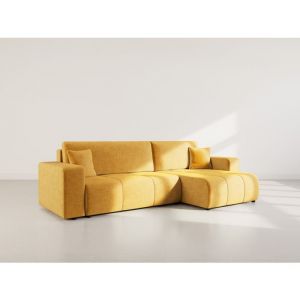 Bestmobilier - Nicole - canap&eacute; d'angle r&eacute;versible 5 places convertible avec coffre en tissu