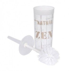 Image de Brosse WC Imprimée "Zen Wood" 35cm Blanc Prix