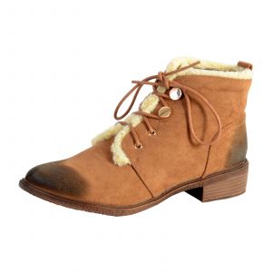 Image de The Divine Factory Bottes neige Bottine Lacet Tan - Couleur 36 - Taille Marron