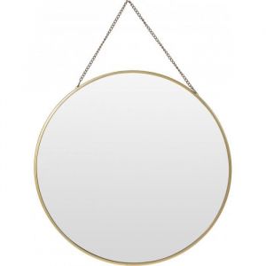 Image de Wadiga Miroir Doré Rond Suspendu avec Chaînette - diamètre 29cm 0,000000