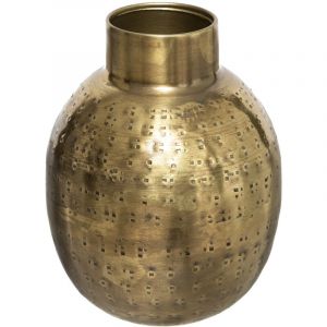 Atmosphera Vase en Métal Doré Martelé H 14 cm - Modèle B