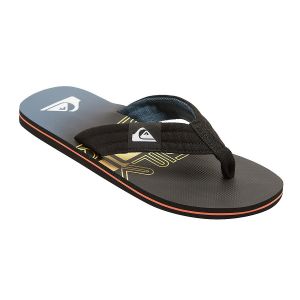 Quiksilver Homme Molokai Layback II Sandale, Noir/Jaune, 41 EU