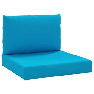 VidaXL Lot de 2 Coussins de Palette, Galette de Si&egrave;ge Imperm&eacute;able, Coussin de Jardin, D&eacute;coration d'Ext&eacute;rieur Terrasse, Bleu Clair Tissu Oxford