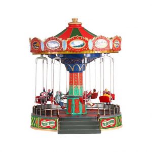 Lemax Manège pour village animé Carnival Les balançoires volantes – 22 x 25,8 x 27 cm