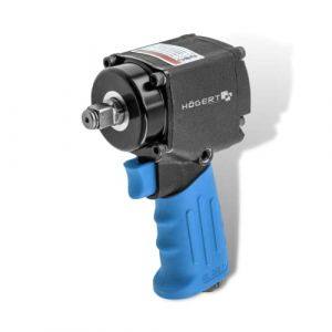 H&ouml;gert Technik Cl&eacute; &agrave; air ultra courte 1/2" JUMBO - Vitesse de rotation 10 000 tr/min - Couple de fonctionnement jusqu'&agrave; 680 Nm - Cl&eacute; &agrave; chocs pneumatique compacte et ultra courte - HT4R626