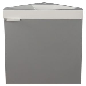 Meuble lave-main d'angle suspendu gris mat - 56 cm - manodo