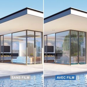 Film anti chaleur fenetre pour simple vitrage bon compromis - bleu clair - 75 cm x 5 m - en Rouleau