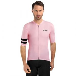 Maillot velo manches courtes homme cyclisme m2 ronda rose bonbon