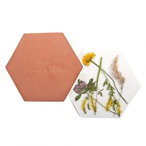 Presse à fleurs et herbes en terre-cuite pour le micro-ondes - Terracotta - L 19,4 x P 17,1 x H 3,3 cm