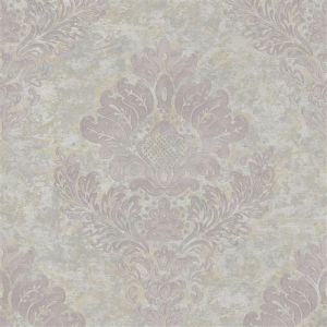 Papier peint baroque Profhome 379014 papier peint intissé légèrement texturé au style baroque mat blanc rose gris 5,33 m2 blanc