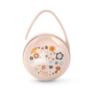 Suavinex Boîte à Tétine Duo avec Capacité pour 2 Sucettes. Pochette pour Sucettes, Boîte à Sucette avec Anse Flexible, Étui Sucette, pour Bébés +0 Mois, Wonderland Rose