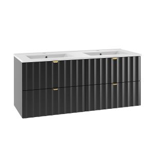 Petits-meubles - Meuble double vasque encastrée 120cm Lexa Noir