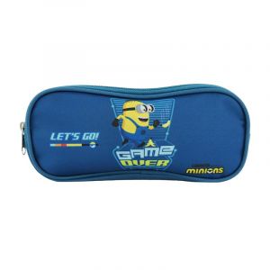 Bagtrotter trousse scolaire 2 compartiments les minions bleu