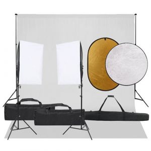 VidaXL Fotostudioset met verlichtingsset, achtergrond en reflector3094757