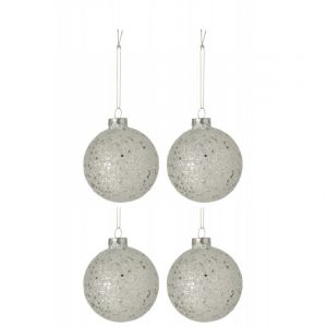 Lot de 4 Boules de Noël "Étoiles" 10cm Argent Prix