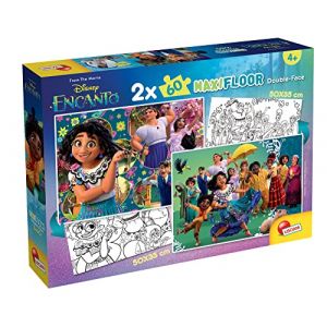 Lisciani Giochi Ricostruisci e colora le scene dei tuoi cartoni animati preferiti. Puzzle di Encanto double face da 2x60 pezzi da ricostruire, maxi
