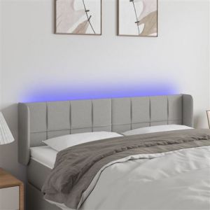 VidaXL Hoofdbord LED 147x16x78/88 cm stof lichtgrijs3123234
