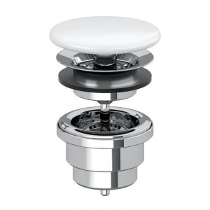 Villeroy & Boch Bonde obturable avec couverture en céramique plat non-obturable Ceramic+ stone white - Stone White CeramicPlus