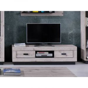 Otis - meuble TV - bois gris - 170 cm - style contemporain - Bois
