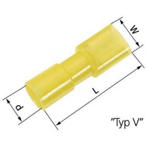 Image de Lappkabel Cosse clip 6.3 mm x 0.8 mm 61794971 4 mm&sup2; 6 mm&sup2; enti&egrave;rement isol&eacute; jaune 50 pc(s)