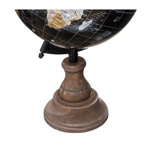 Image de Globe Terrestre Déco " en Bois" 32cm Noir Prix