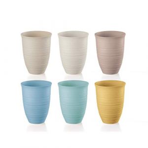Guzzini Tierra - Lot de 6 Verres Hauts - Post Consumed Recycled Polyestereastic - Multicolore - 9,8 cm