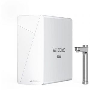 Waterdrop X12 Système d'Osmose Inverse Alcalin Minéral pH+, Certifié nsf/ansi 58&372, 1200 gpd, Système d'OI sans Réservoir à 11 Étapes de Filtration, 3:1 Pur