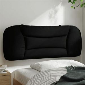 VidaXL Coussin de T&ecirc;te de Lit, Oreiller de Lecture avec Fermeture &agrave; Glissi&egrave;re, Coussin de Lecture pour Lit Chambre, Noir 100 374551