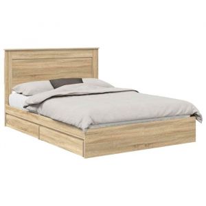 VidaXL Lit de Rangement Ch&ecirc;ne Sonoma 160 x 200 cm Bois d'ing&eacute;nierie