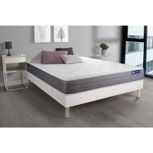 Image de Ensemble matelas ACTIMEMO DREAM m&eacute;moire de forme 140x190 cm 5zones de confort + sommier KIT blanc