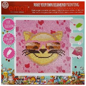 Kit broderie diamant emoji chat 16 x 16 cm diamond painting
