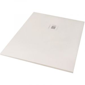 Receveur NOLA 3 - D&eacute;coupable - 80x100x3cm - R&eacute;sine - Blanc - Bonde