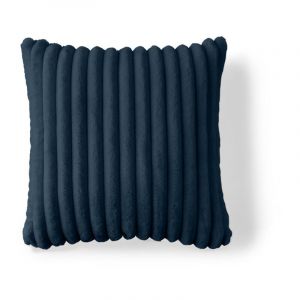 Sierra - coussin - en fausse fourrure côtelé - 50x50 cm - Bleu Ardoise