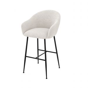 Image de Chaise de bar en tissu blanc chin&eacute; 76 cm