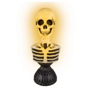 Buste squelette sonore lumineux 38cm noir ivoire - générique 23565