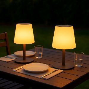 Lumisky Lot de 2 lampes de table sans fil gris standy tiny