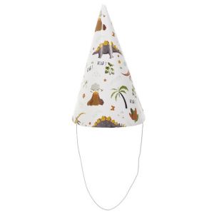 Lot de 6 Chapeaux de Fête "Dinosaure" 17cm Blanc Prix