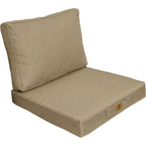 Coussins pour fauteuil effet lin déhoussable 50x50cm beige