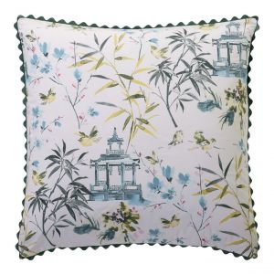 Taie d'oreiller percale de coton HANOI - bleu