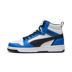 Puma Unisex Kids Rebound V6 Mid Jr Baskets White Black Racing Blue, 35.5 EU