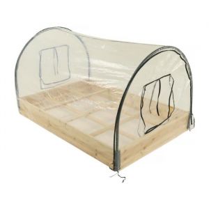 Habitat et Jardin Carré potager en bois 116 x 81 x 67,5 cm Muscari - avec housse serre châssis